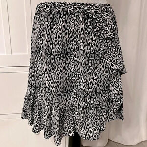 MICHAEL KORS Animal Print Ruffled Skirt, Size M